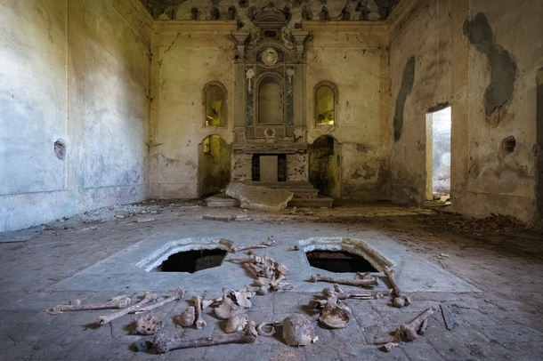 abandoned-church-with-bones-displayed-from-crypt-below--70650